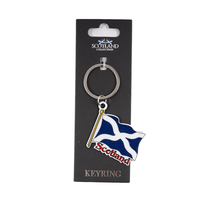 Scotland Flag Coloured Metal Keyring