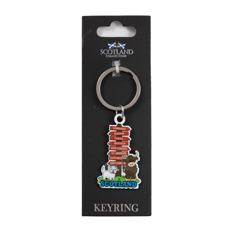 Signpost Coloured Metal Keyring