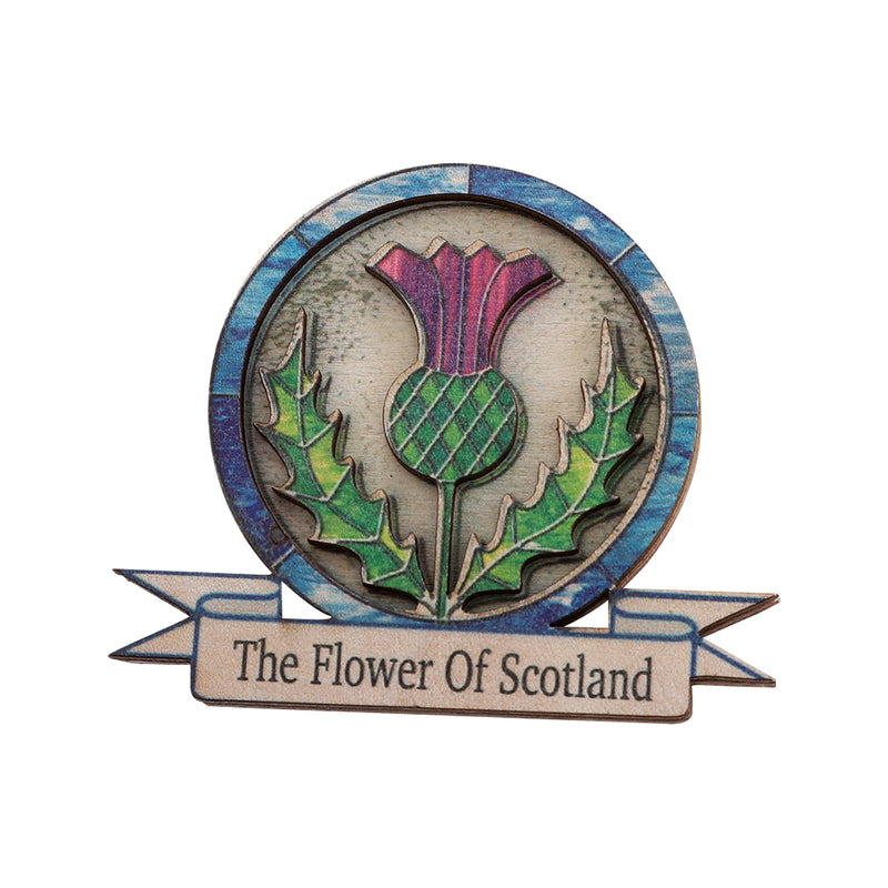 Flower Of Scotland Wooden Magnet