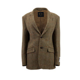 Men's Barra Harris Tweed Jacket Hb310-B5 Green Check Mustard