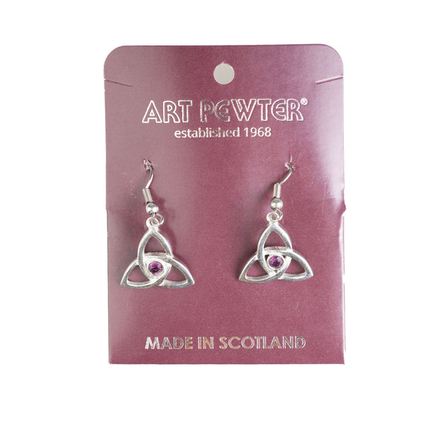 Crinan Knot Earrings Dark Amethyst