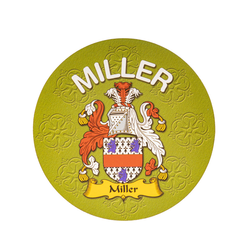 Clan/Family Name Round Cork Coaster Miller