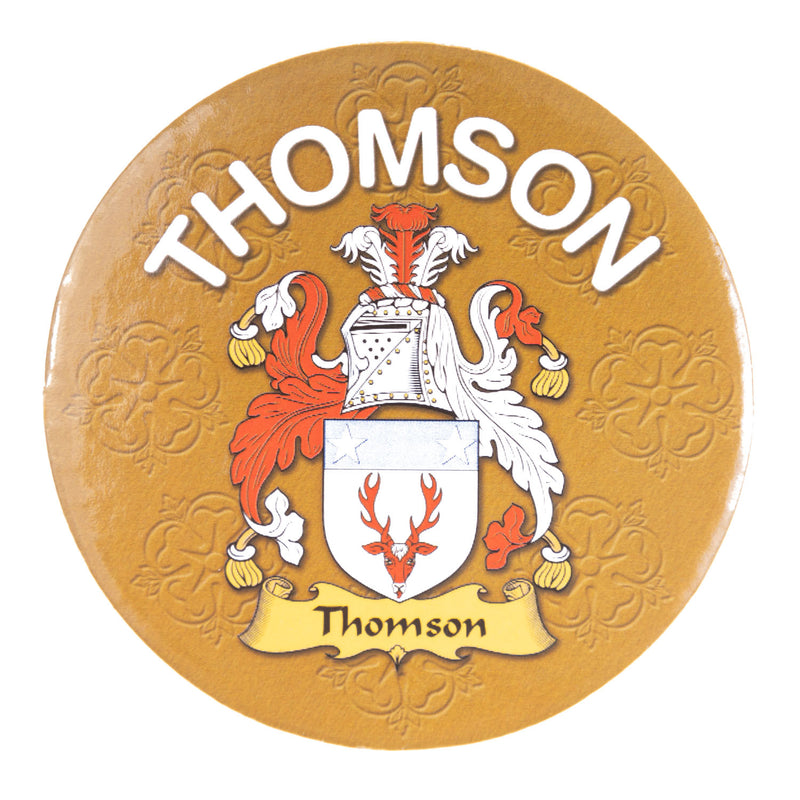 Clan/Family Name Round Cork Coaster Thomson E