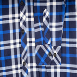 Mens Velour Lined Check Shirt Blue Check