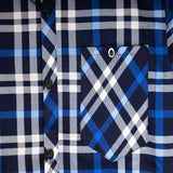 Mens Velour Lined Check Shirt Blue Check