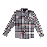 Mens Velour Lined Check Shirt Thomson Grey