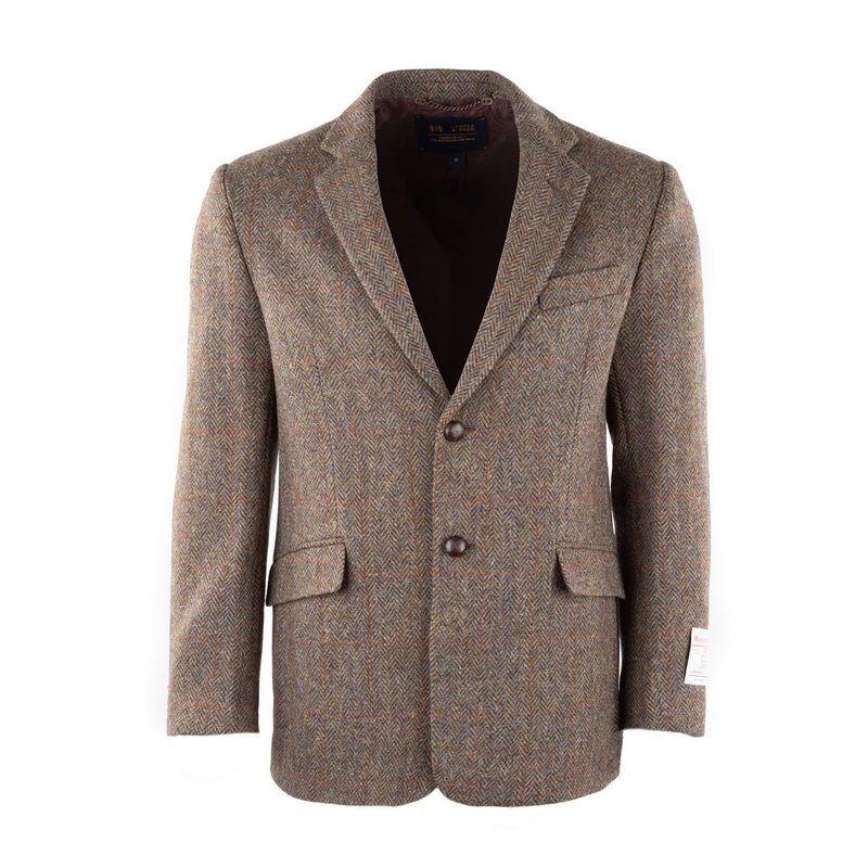 Harris Tweed Men's Wool Jacket - Barra Brown Herringbone