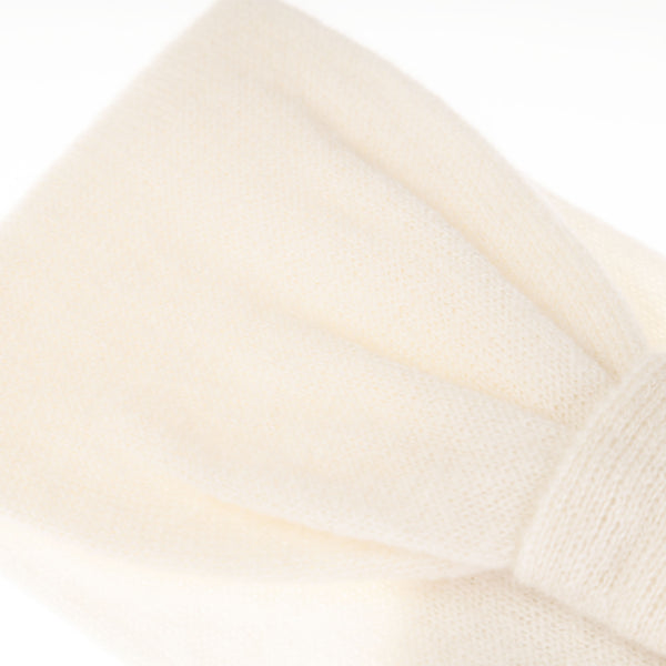 100% Cashmere Plain Ladies Headband White