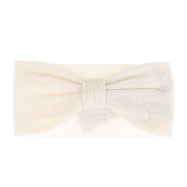 100% Cashmere Plain Ladies Headband White