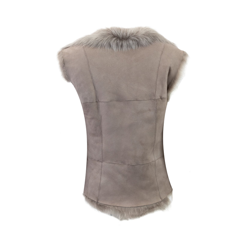 Ladies Toscano Sheepskin Gillet Topo