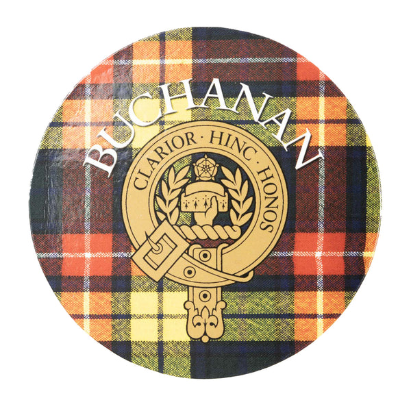 Clan/Family Name Round Cork Coaster Buchanan