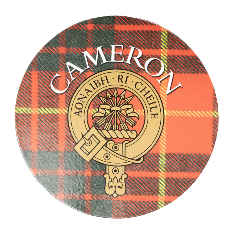 Clan/Family Name Round Cork Coaster Cameron