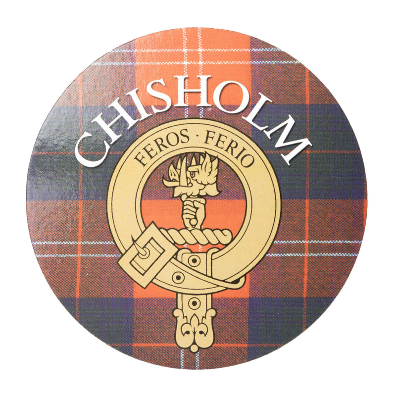 Clan/Family Name Round Cork Coaster Chisholm