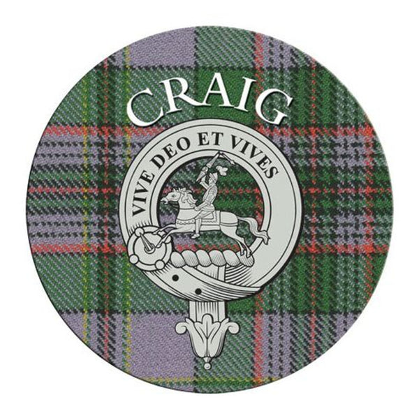 Clan/Family Name Round Cork Coaster Craig