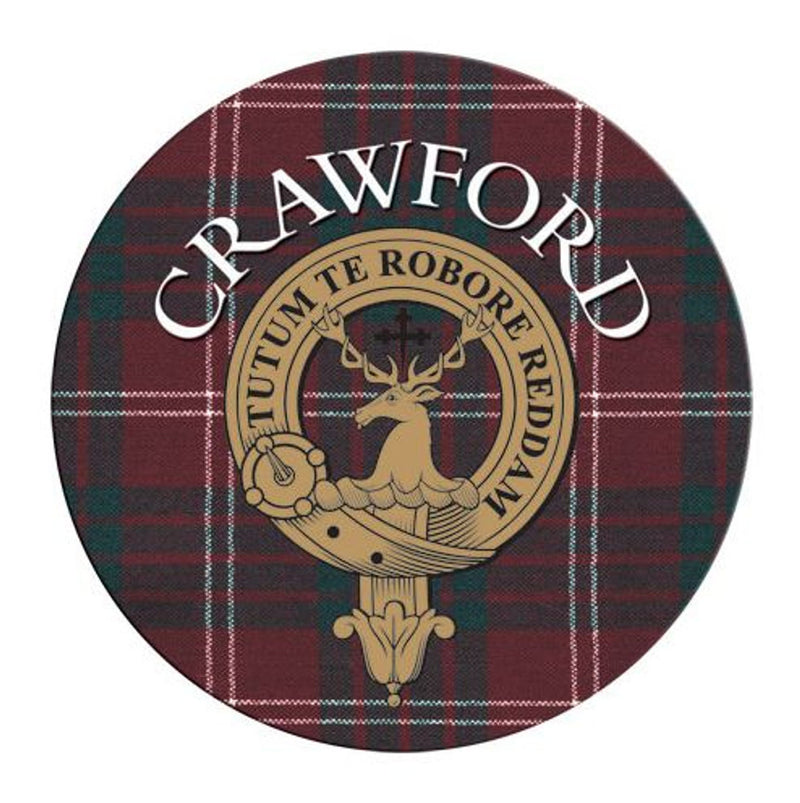 Clan/Family Name Round Cork Coaster Crawford