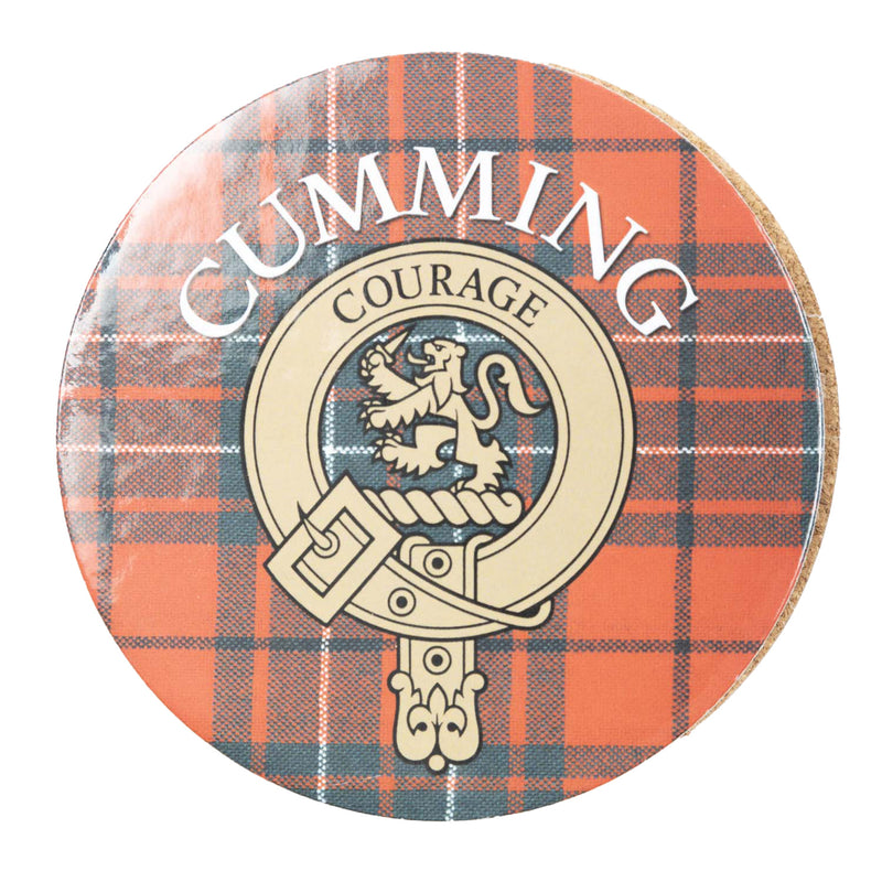 Clan/Family Name Round Cork Coaster Cumming