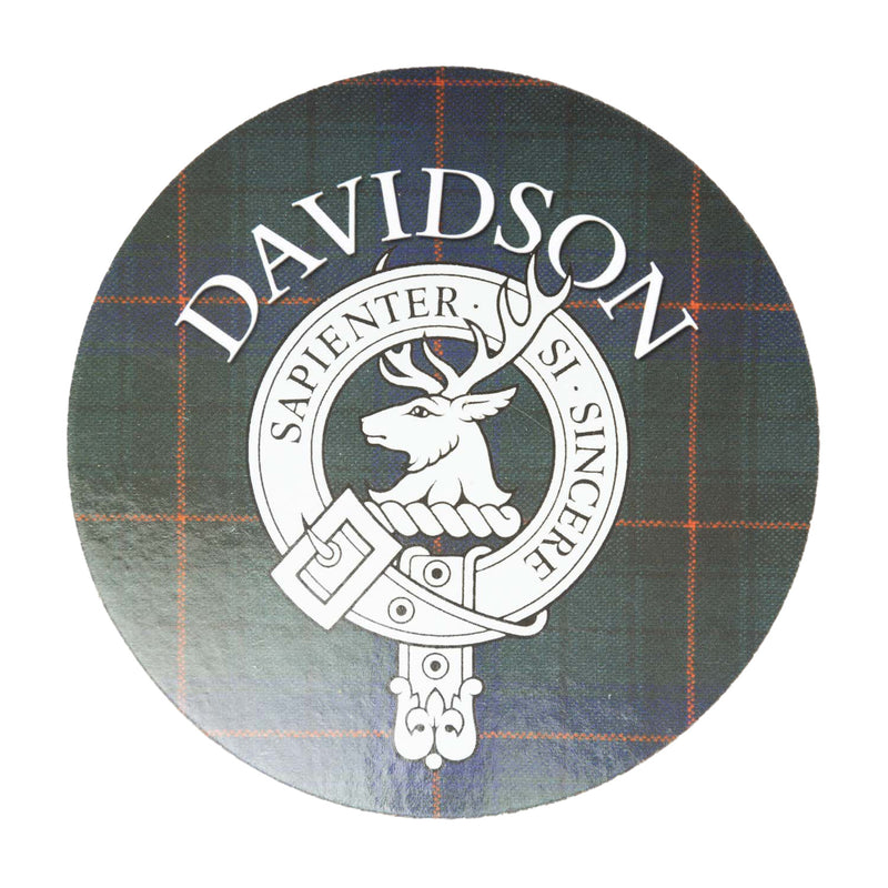 Clan/Family Name Round Cork Coaster Davidson