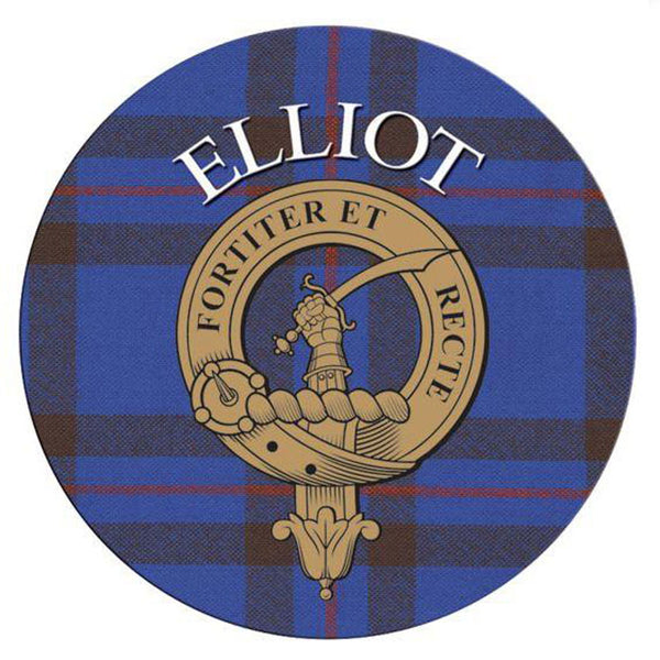 Clan/Family Name Round Cork Coaster Elliot