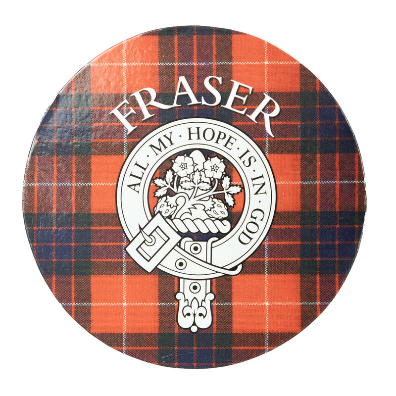 Clan/Family Name Round Cork Coaster Fraser