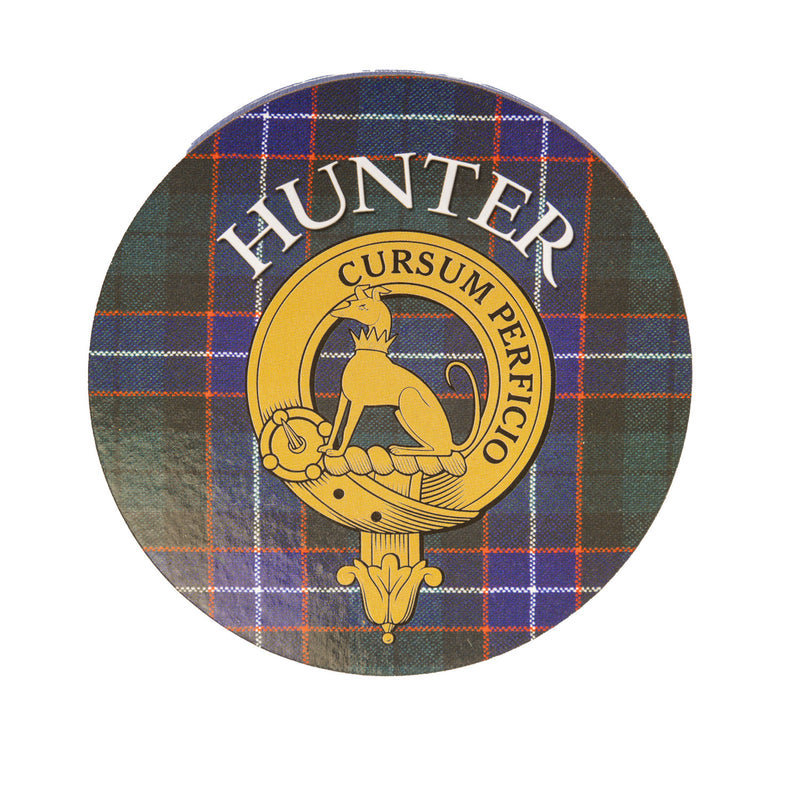 Clan/Family Name Round Cork Coaster Hunter