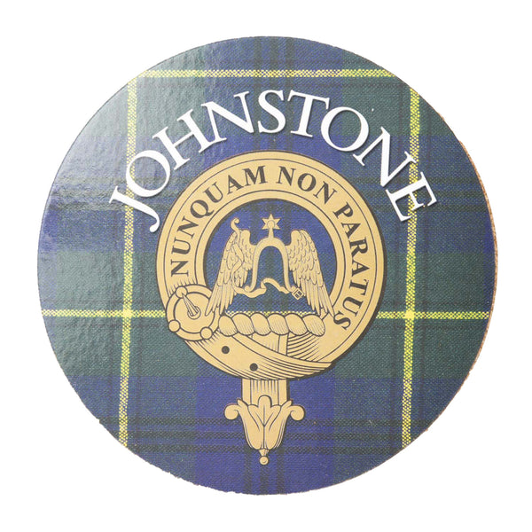 Clan/Family Name Round Cork Coaster Johnstone