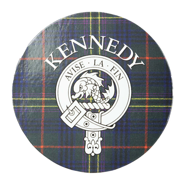 Clan/Family Name Round Cork Coaster Kennedy