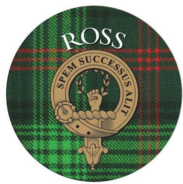 Clan/Family Name Round Cork Coaster Ross