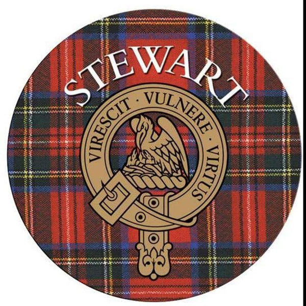 Clan/Family Name Round Cork Coaster Stewart S