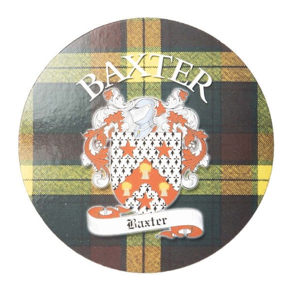 Clan/Family Name Round Cork Coaster Baxter