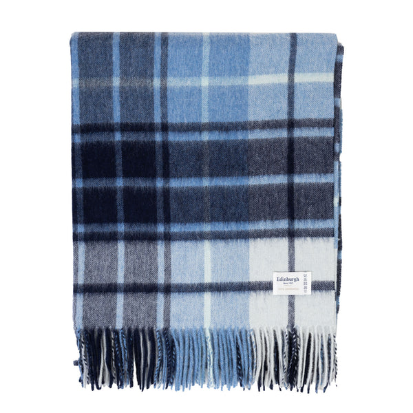 Edinburgh Lambswool Stole Mill Check Eclipse