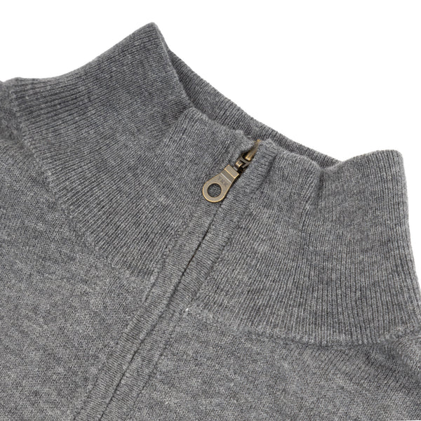 100% Merino Gents 1/2 Zip Sweater Pewter