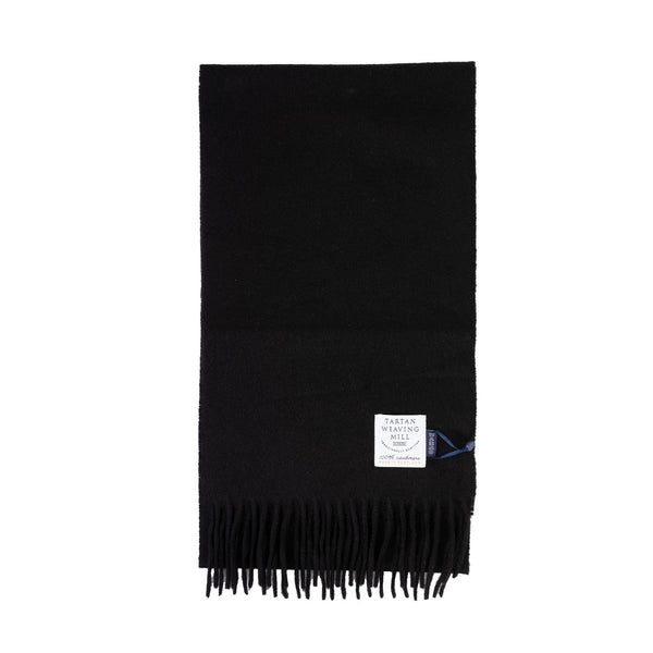 100% Cashmere Scarf Made In Scotland Black