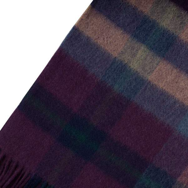 100% Cashmere Wide Tartan Scarf Scots Check ÔÇô Eminence/Camel