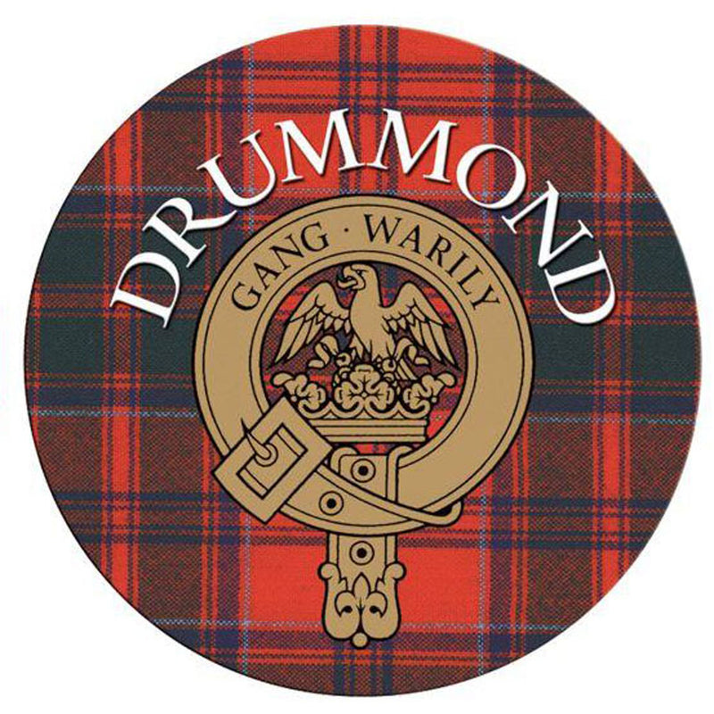 Clan/Family Name Round Cork Coaster Drummond