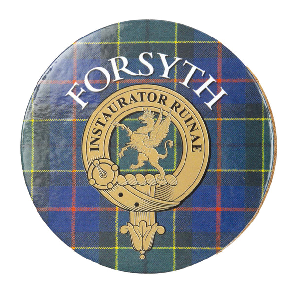 Clan/Family Name Round Cork Coaster Forsyth