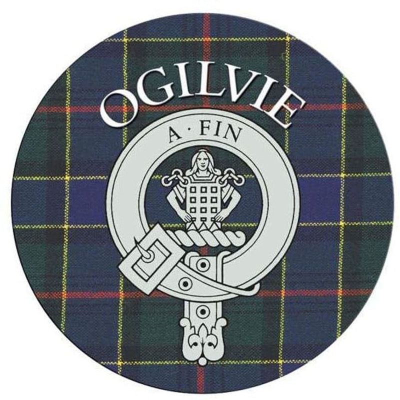 Clan/Family Name Round Cork Coaster Ogilvie