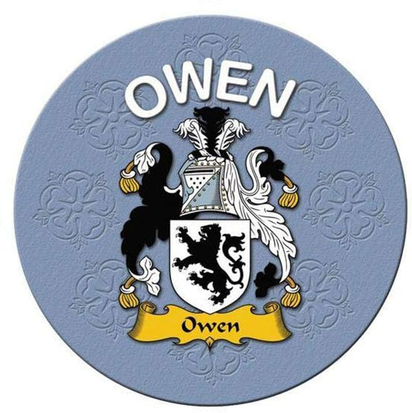 Clan/Family Name Round Cork Coaster Owen