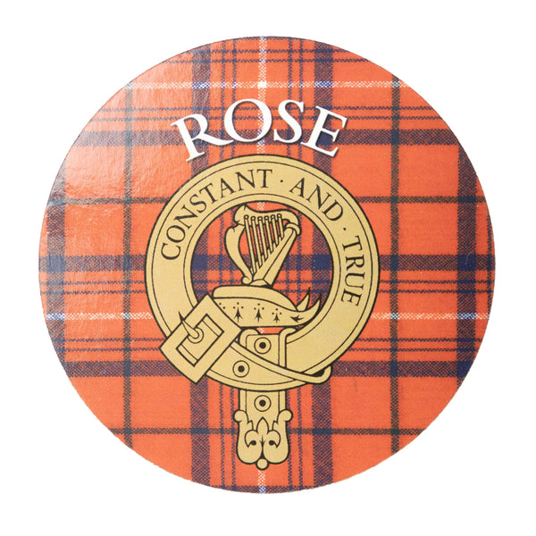 Clan/Family Name Round Cork Coaster Rose