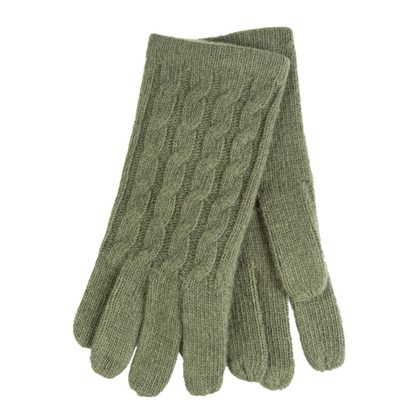 Ladies Cable Lambswool Mix Glove Olive