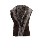 Ladies Toscano Sheepskin Gillet Brown/Silver Brissa