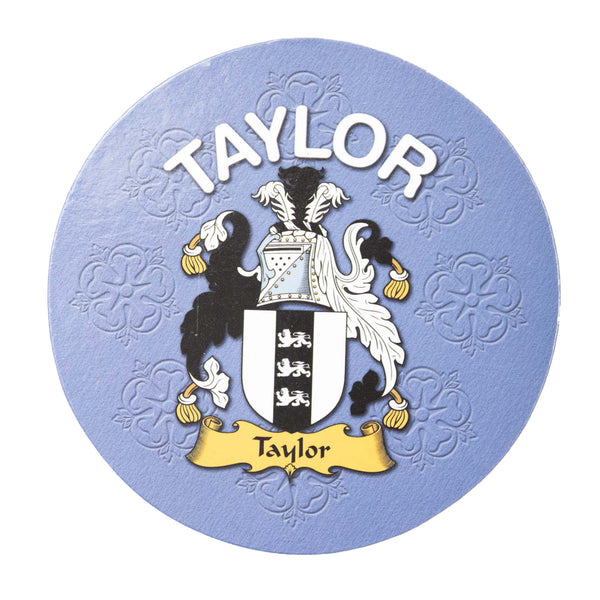 Clan/Family Name Round Cork Coaster Taylor E