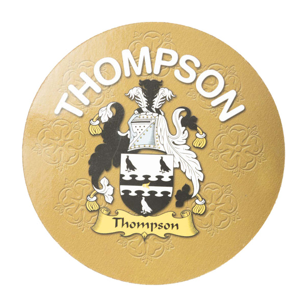 Clan/Family Name Round Cork Coaster Thompson