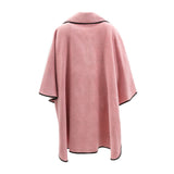 Ladies Wool Blend Reversible Cape Pink