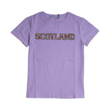 Ladies Diamante Scotland T-Shirt Lilac