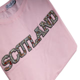 Ladies Diamante Scotland T-Shirt Pink