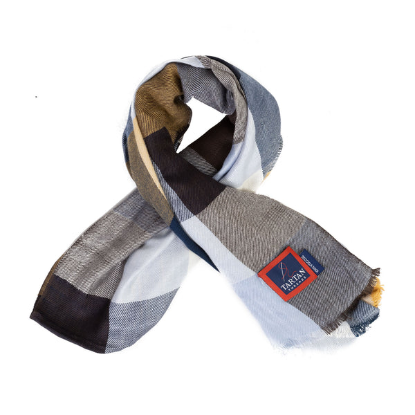 Tartan Stole Square Check - Navy Blue