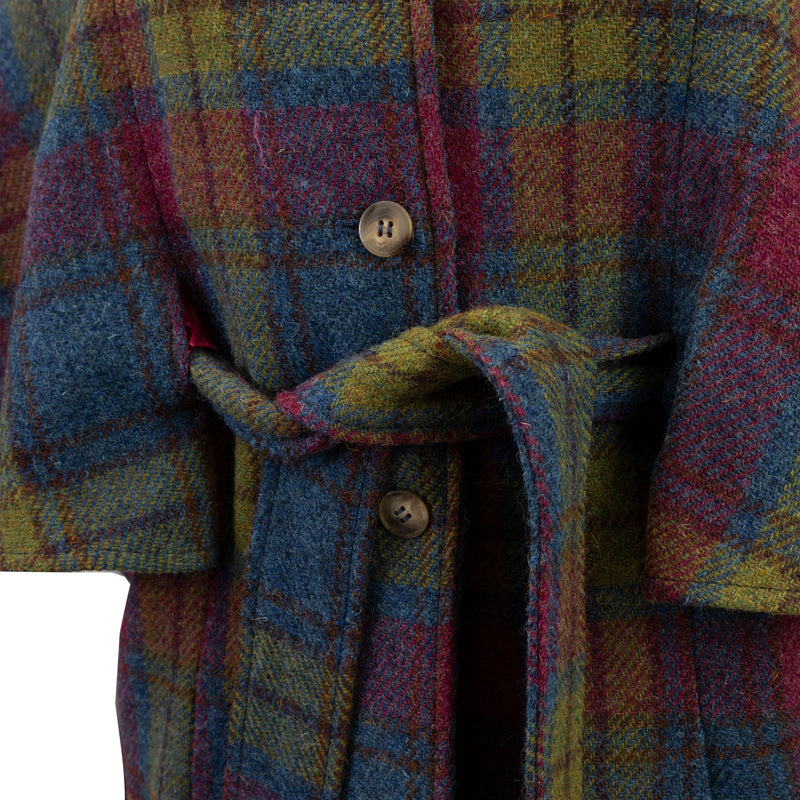 Belted Cape Harris Tweed Pink Lovat