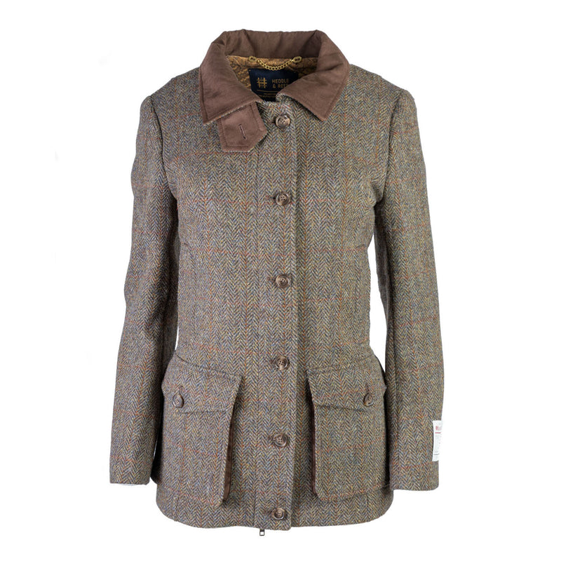 Ladies Erin Ht Field Coat Brown Herringbone