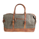 Ht Leather Large Travel Bag Brown Herringbone / Tan