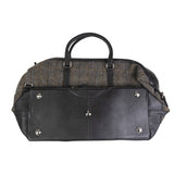 Ht Leather Large Travel Bag Blue & Brown Check Hb / Black